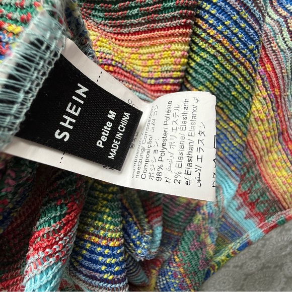 SHEIN Multicolor Zigzag Knit Bodycon Maxi Dress Size Petite M - Picture 3 of 8